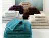 solid 100% cotton terry towel set with satin