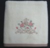 solid bath towel with embroidery