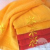 solid embroidered bath towel