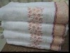 solid embroidery and border bath towel