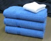 solide bath towel with jacquard checks & border