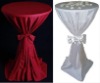 white and red outdoor jersey stretch bistro cocktail table cover for highboy table with belt and band for party and wedding