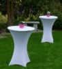 white lycra spandex cocktail table cover
