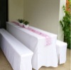 white outdoor Bench table cover with table runner Beveria cover beer bench cover set for garden