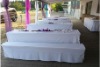 white polyester beer table cover bench cover