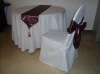 white round polyester wedding table cloth chair cover sash and table runner