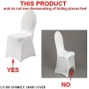 white spandex chair covers in two designs for weddings