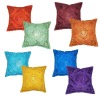 wholesale embroidered handmade cushion cover india  Indian Handmade Bohemian Embroidered Mirror work Cushion covers