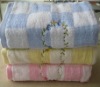 yarn dyed dobby bath towel with embroidery