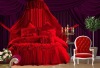 10 pcs luxury red lace Chinese wedding bedding set