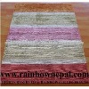 100% Bamboo Silk Striped Handmade Carpet Rug