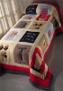 100% COTTON APPLIQUE EMBROIDERY BEDSPREAD SET