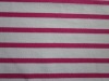 100% Cotton Elastic FrenchTerry Red White Striped Fabric