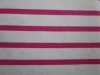 100% Cotton Elastic FrenchTerry Red White Striped Fabric