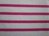100% Cotton Elastic FrenchTerry Red White Striped Fabric