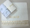 100% Cotton Emboidered Bath Towel With Lace Edge