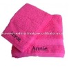 100% Cotton Embroidered Plain Pink Roll Promotional Towels