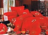 100% Cotton Peach Printed Bedding Sets red bed Sheet Duvert cover 4pcs