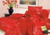 100% Cotton Peach Printed Bedding Sets red bed Sheet Duvert cover 4pcs