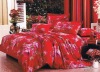 100% Cotton Peach Printed Bedding Sets red bed Sheet Duvert cover 4pcs