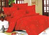 100% Cotton Peach Printed Bedding Sets red bed Sheet Duvert cover 4pcs
