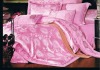 100% Cotton Sateen Jacquard Set ed Sheet Duvet Cover 4pcs