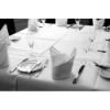 100%Jet spun polyester tablecloth and white table napkins