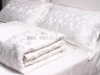 100% Luxury White Silk Jacquard Bedding Set