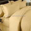 100% Luxury Yellow Color Silk Stripe Bedding Set