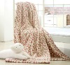 100% Microfiber Printe Fleece Blanket With Leopard