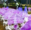 100% Nylon attractive purple crystal organza belt for wedding chair decoration/organza chair bow