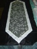 100%Polyester 13"X108" Rectangular Leaves Flocking organza banquet table runner