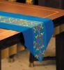 100%Polyester 13"X108" Rectangular chinese traditional embroidery design taffeta banquet table runner