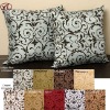 100%Polyester Classical&Elegant flocking taffeta cushion for hotel