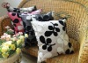 100%Polyester Fancy&Elegant fake linen double color flocking cushion for department