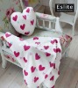 100% Polyester Heart Printed Coral fleece blanket