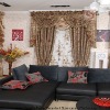 100% Polyester Jacquard Flame Retardant Printed Lace Curtain