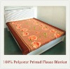 100% Polyester New Design Flower Printed Cheap Fleece Blankets