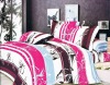 100% Polyester Peach Printed Bedding Sets Bed Sheet Duvert cover 4pcs