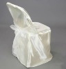 100%Polyester Plain Dyed Satin Folding Chair Cover for wedding