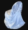 100%Polyester Plain Dyed Satin Self-tie Chair Cover for wedding