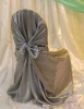 100%Polyester Plain Dyed Satin Self-tie Chair Cover for wedding