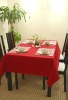 100% Polyester Spun Red Tablecloth