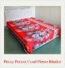 100% Polyester Super Soft Printed Coral Fleece Blanket