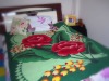 100% Polyester Super Warm Peonies Flannelette Blanket