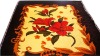 100%Polyester plain screen printed pleuche bed sheet