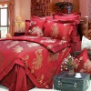 100% Silk Jacquard Yarn Dyed Bedding Set 6 Pieces Full Queen King Cal King