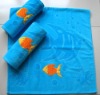 100% cotton Jacquard beach towel with applique