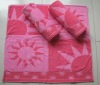 100% cotton Jacquard velvet beach towel with border