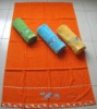 100% cotton Jacquard velvet beach towel with embroidery